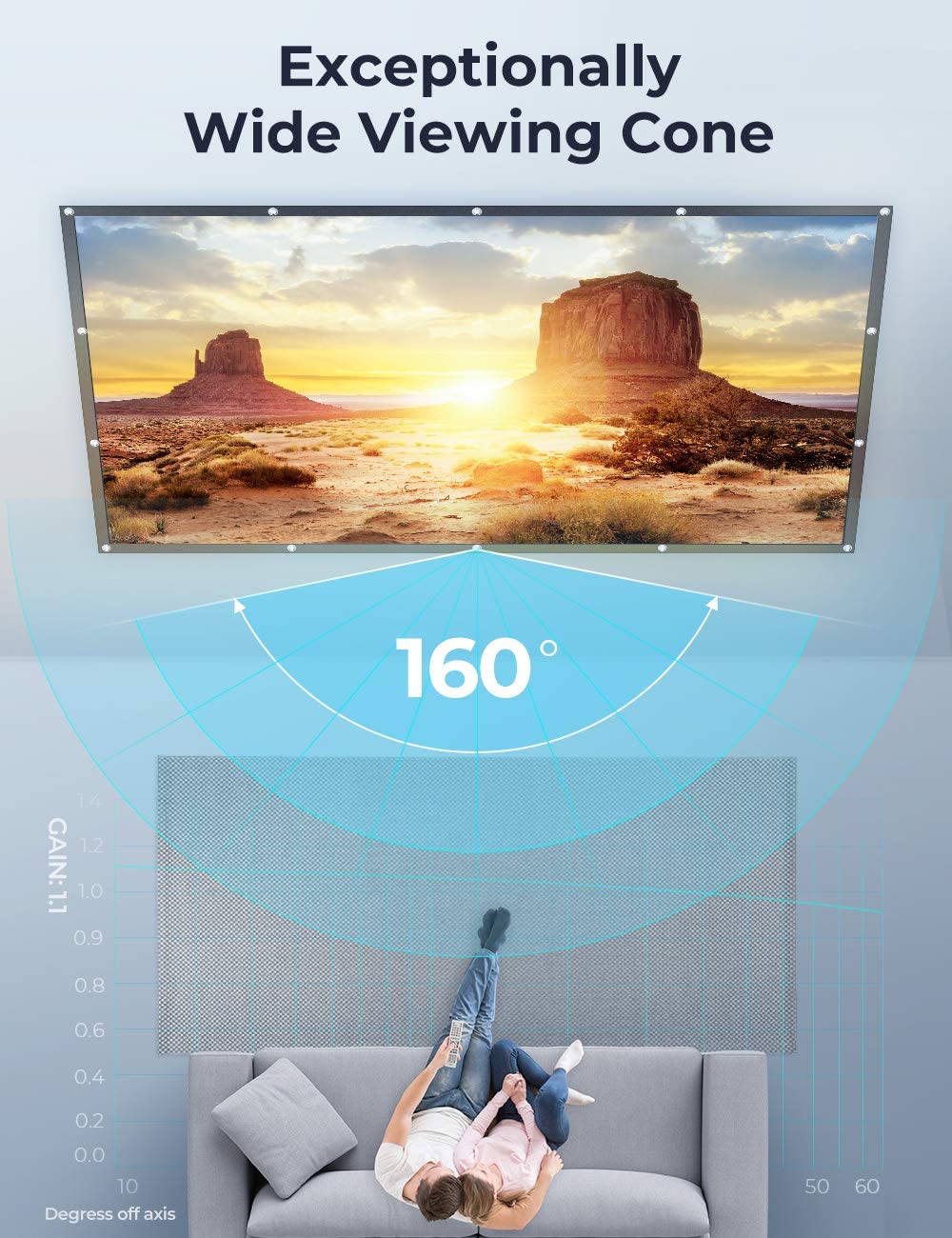 VANKYO Écran de Projection 120 pouces 4K HD 16: 9 pour Vidéoprojecteur de cinéma à domicile