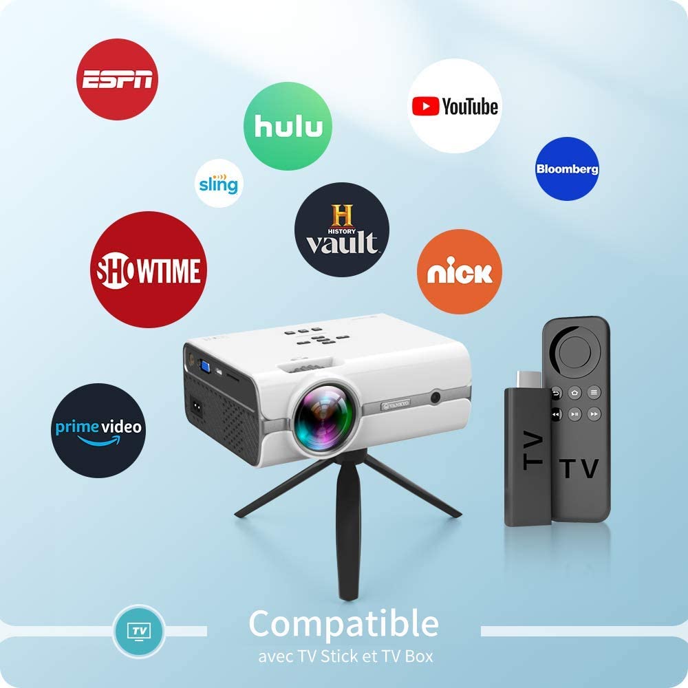 Mini Retroprojecteur Portable Multim/édia Cin/éma Maison VANKYO 5500 Lumens Video Projecteur Soutien 1080P Full HD HDMI//VGA//AV//TF//USB Compatible avec TV Box//PS4//Smartphone B Videoprojecteur