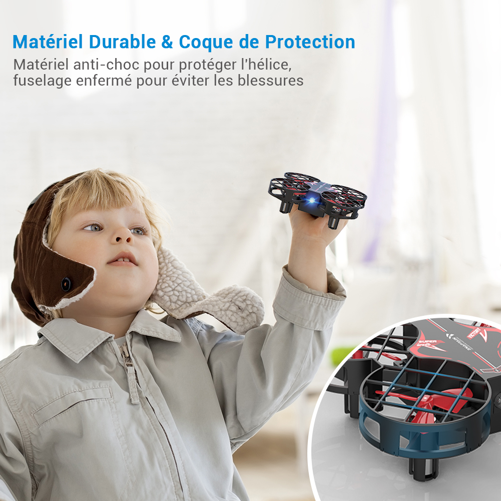 SNAPTAIN H823H Plus Mini Drone Enfant avec 3 Batteries et Télécommande, Mode sans Tête, 360°Flips, Maintien de l'altitude